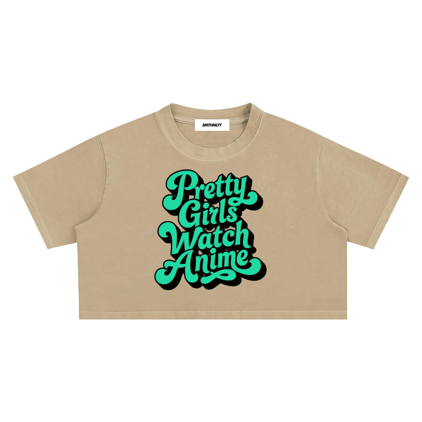 Pretty Girls Watch Anime Snow Washed Crop Top