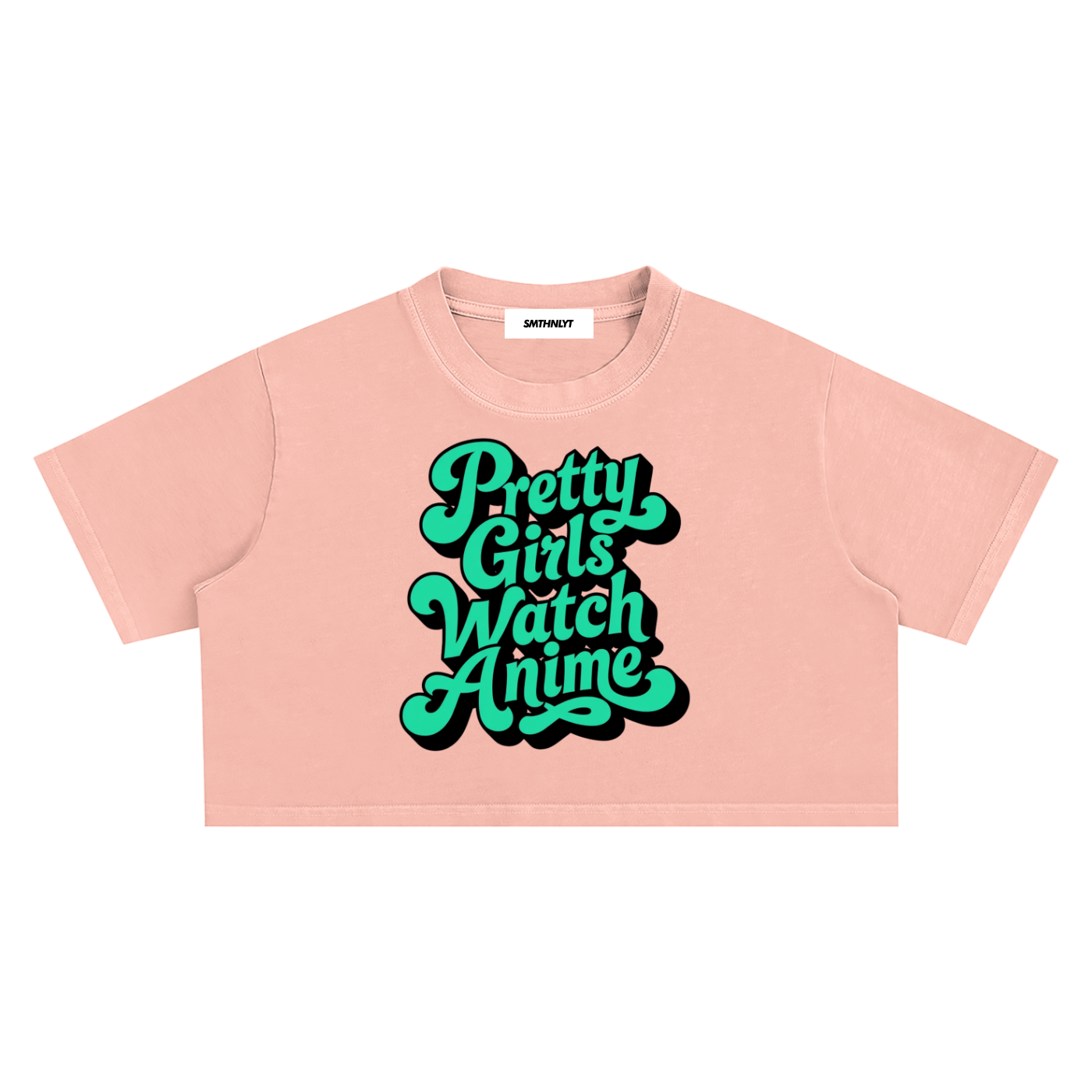 Pretty Girls Watch Anime Snow Washed Crop Top