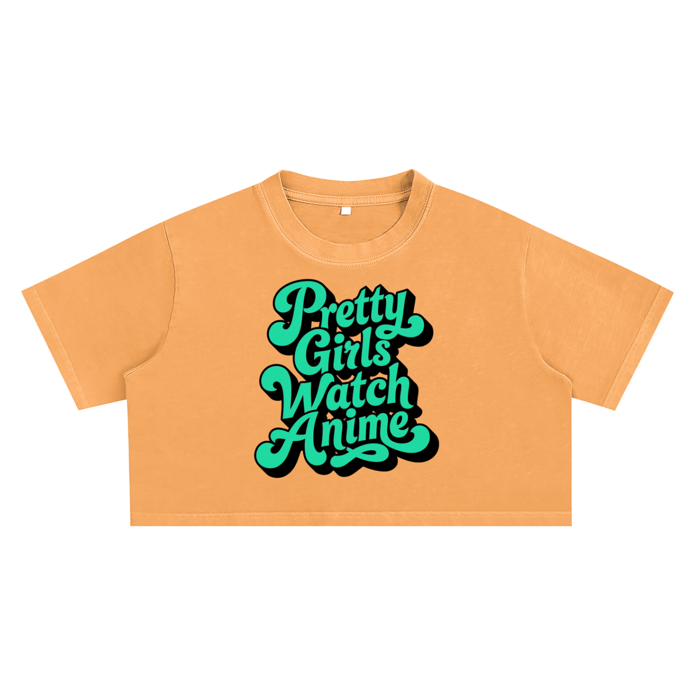 Pretty Girls Watch Anime Snow Washed Crop Top