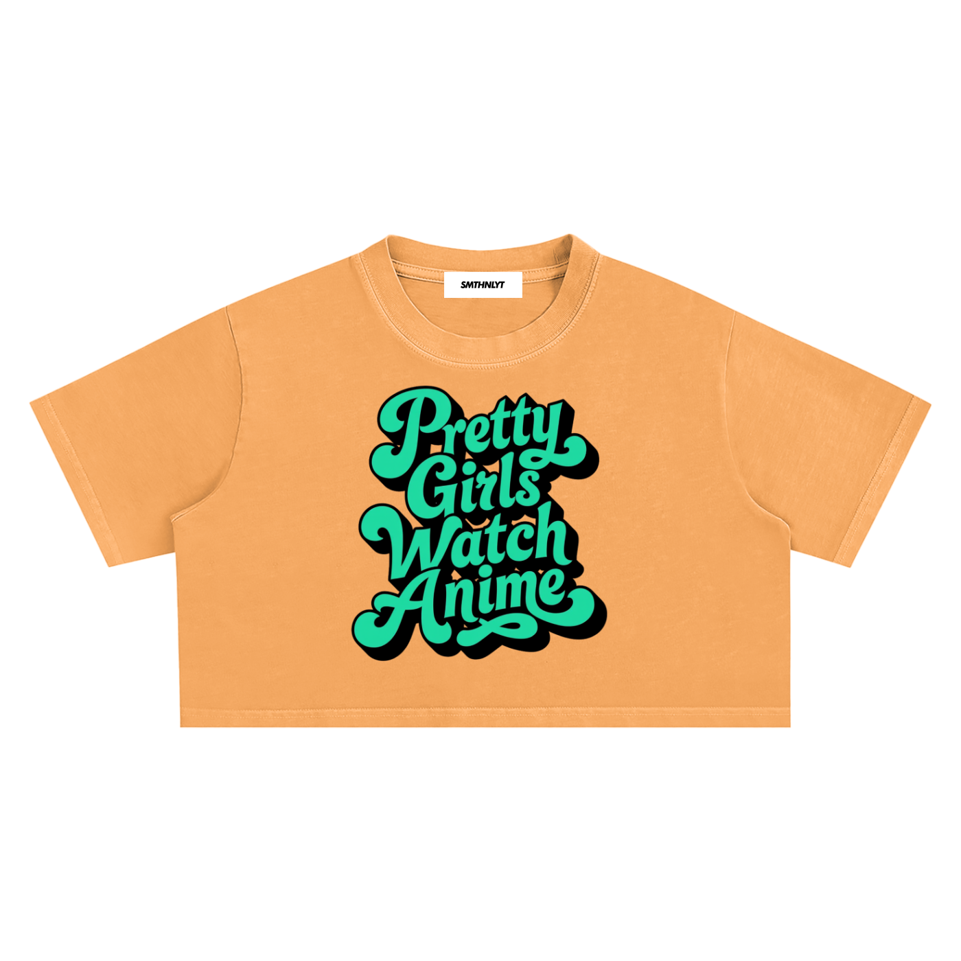 Pretty Girls Watch Anime Snow Washed Crop Top